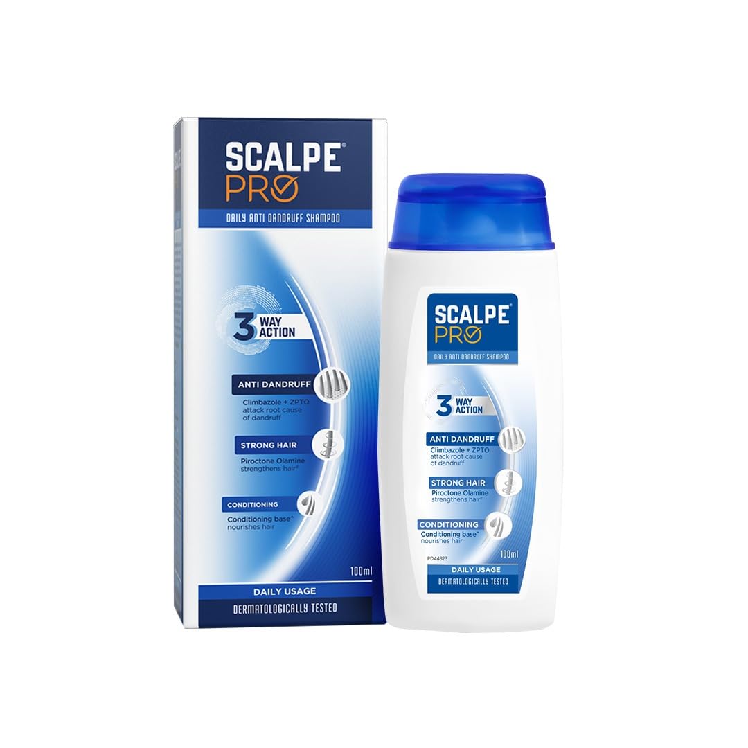 Scalpe Pro Anti Dandruff Shampoo (200ml) and Daily Anti-Dandruff Shampoo (100ml) with Climbazole & ZPTO Formulation