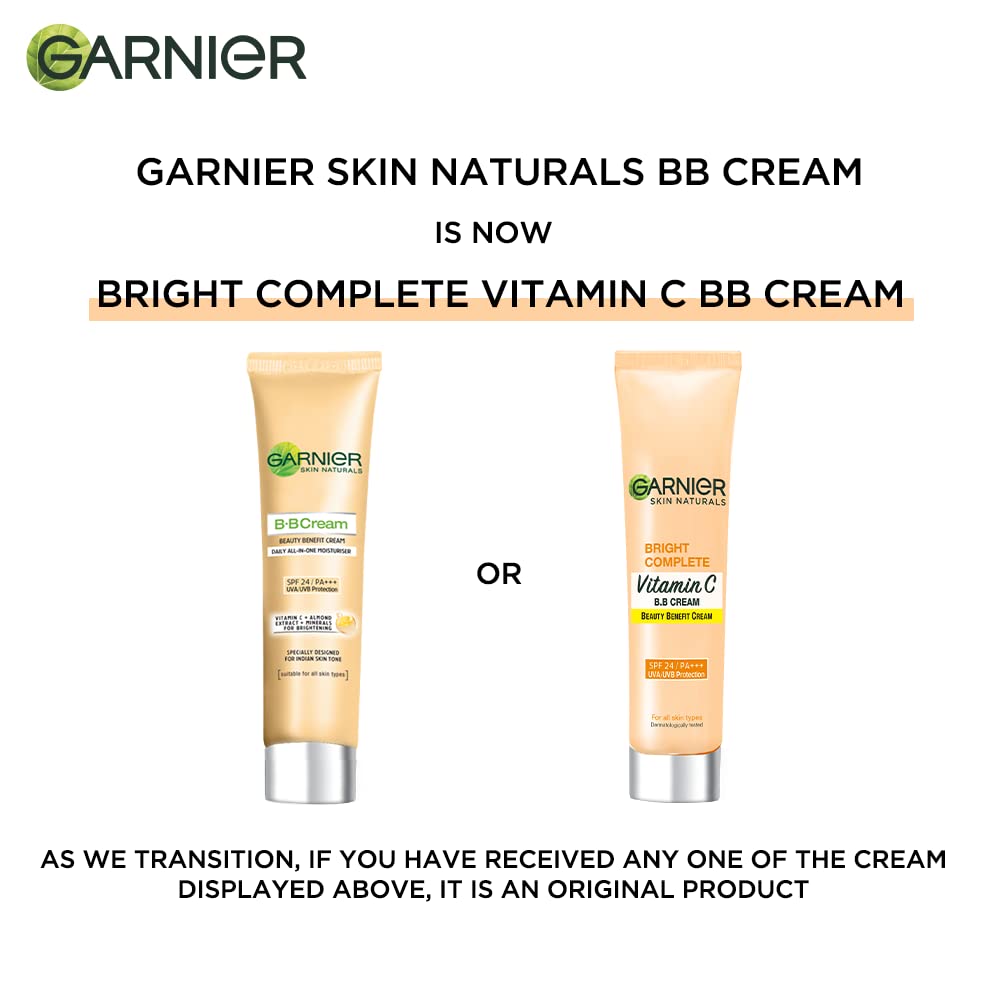 Garnier Skin Naturals, B.B. Cream, Moisturising & Brightening, Bright Complete Vitamin C, 30 g 30 g (Pack of 1)