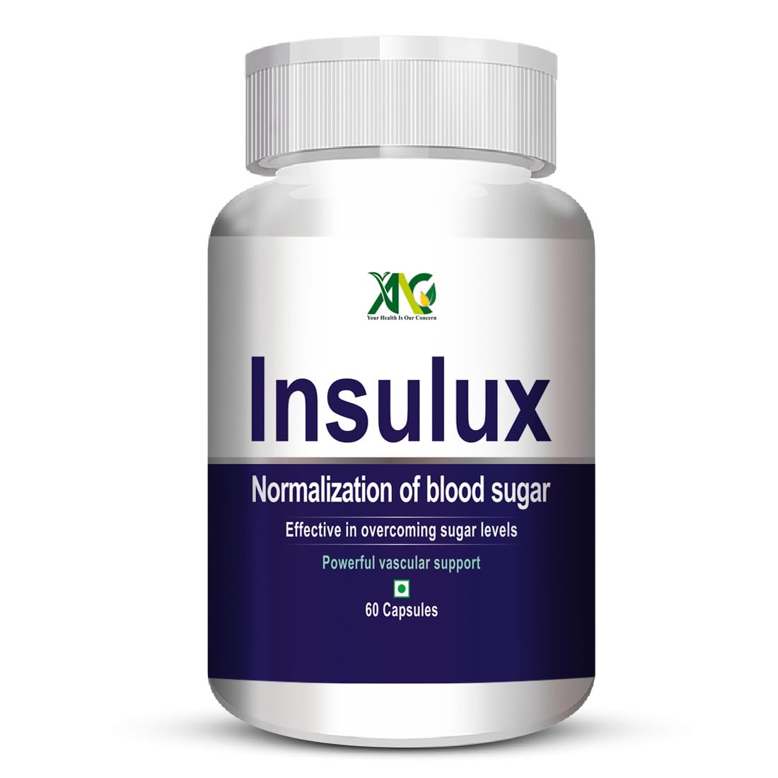 ANC Herbal Insulux Gymnema Sylvestre Diabetes Control 750mg 60 Capsules Helps in Boosting Endocrine System, Blood Sugar, for Men & Women 60 count (Pack of 1)