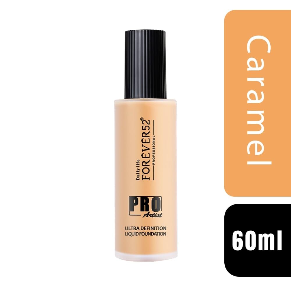 Daily Life Forever52 Pro Artist Ultra Definition Liquid Foundation | Long Lasting, Full Coverage, 24H, Waterproof & Sweatproof, Lightweight Hydrating, Oil-Free Formula - Caramel (BUF011) 60ML