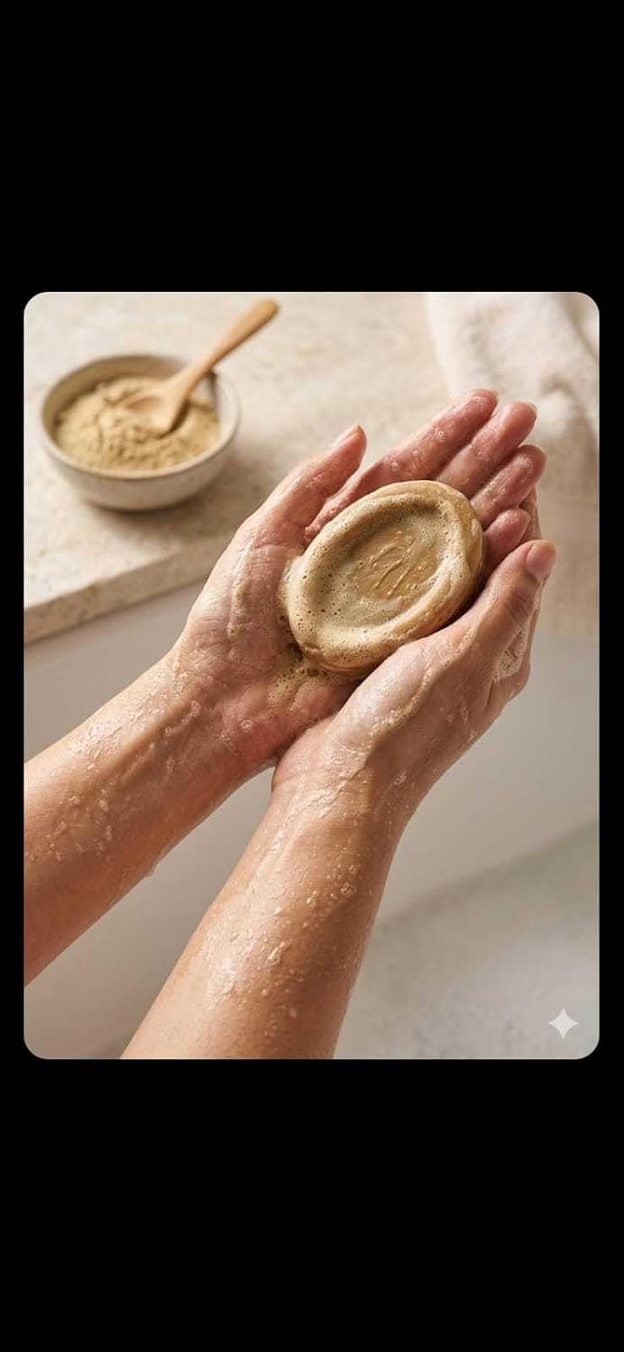 NATUREBLISS Multani Mitti Natural Handmade Soap | Herbal Bath Soap for Glowing Skin | Deep Cleansing | Moisturizing | Face & Body Soap | Soft Smooth Skin Care S