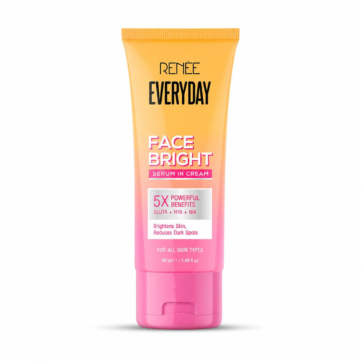RENEE Everyday Face Bright Serum In Cream | Brighter, Hydrated Skin | Reduces Dark Spots, Even Skin Tone | With Niacinamide, Hyaluronic acid & Glutathione | 50