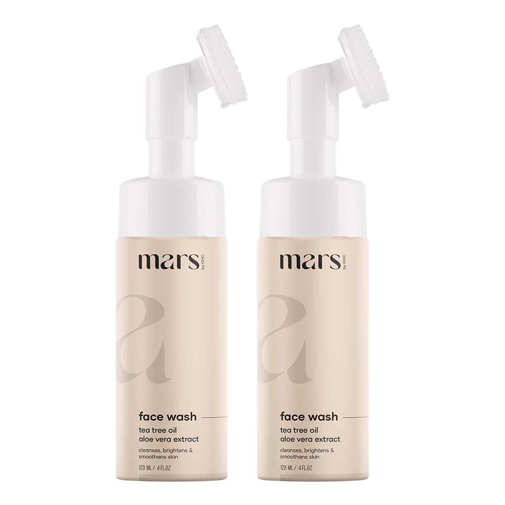 mars by GHC Foaming With Built-in Brush, Tea Tree, Aloe Vera, Vitamin C-No Paraben Face Wash (Pack of 2)
