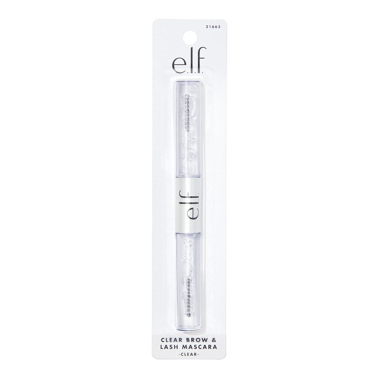 e.l.f. Clear Brow & Lash Mascara, Glossy, Shiny, Lightweight, Easy To Use, Conditions Hairs, Gives Brows Soft Flexible Hold, Compact, All-Day Wear 2.5ml, crystal (clear)