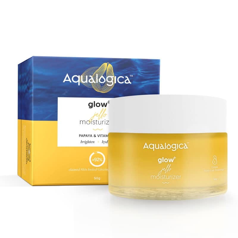 Aqualogica - Glow+ Jello Moisturiser with Vitamin C & Papaya for Illuminating Moisturization & Skin Hydration, Non Sticky (50G)