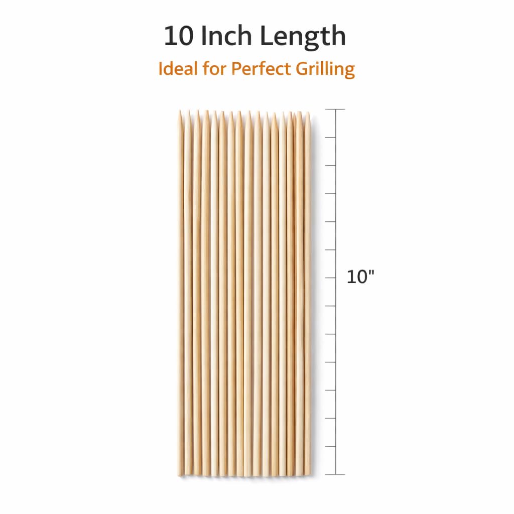 Sakoraware Natural Bamboo Wooden Skewers | BBQ Sticks Seekh (260 pcs) for Kabab Chicken Paneer Tikka Fruits Salad | Barbecue skewers for Oven Microwave Pan Gril