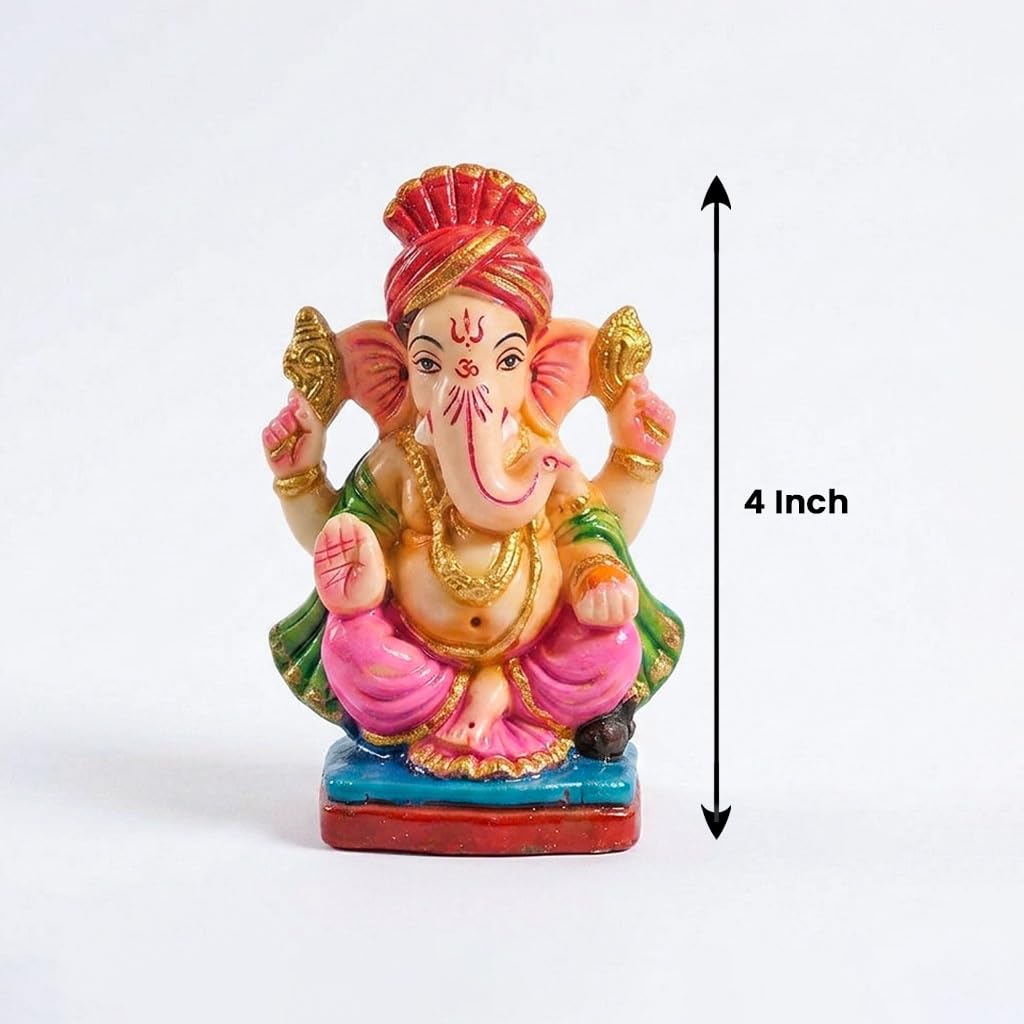 RAJWADI Ganesha Idol 4" Colour