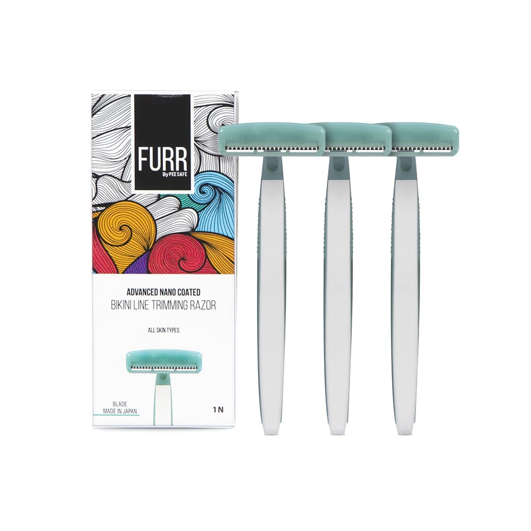 FURR Bikini Line Razor for Women | Reusable PTFE Blade | Pack of 3 Bikini Razor | Pack Of 3