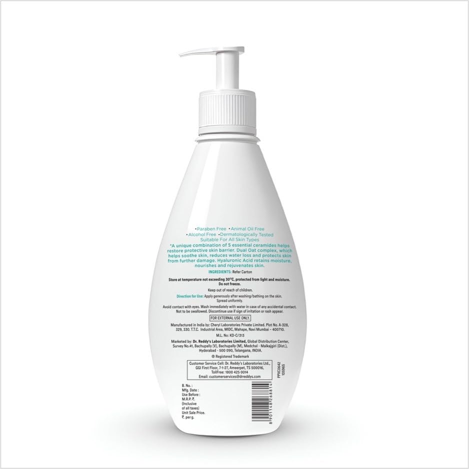 Venusia Ceraplus Lotion for Dry Skin - 5 Essential Ceramides for Deep moisturization & barrier repair I With Oat oil & oat extract,Hyaluronic Acid I Fragrance f
