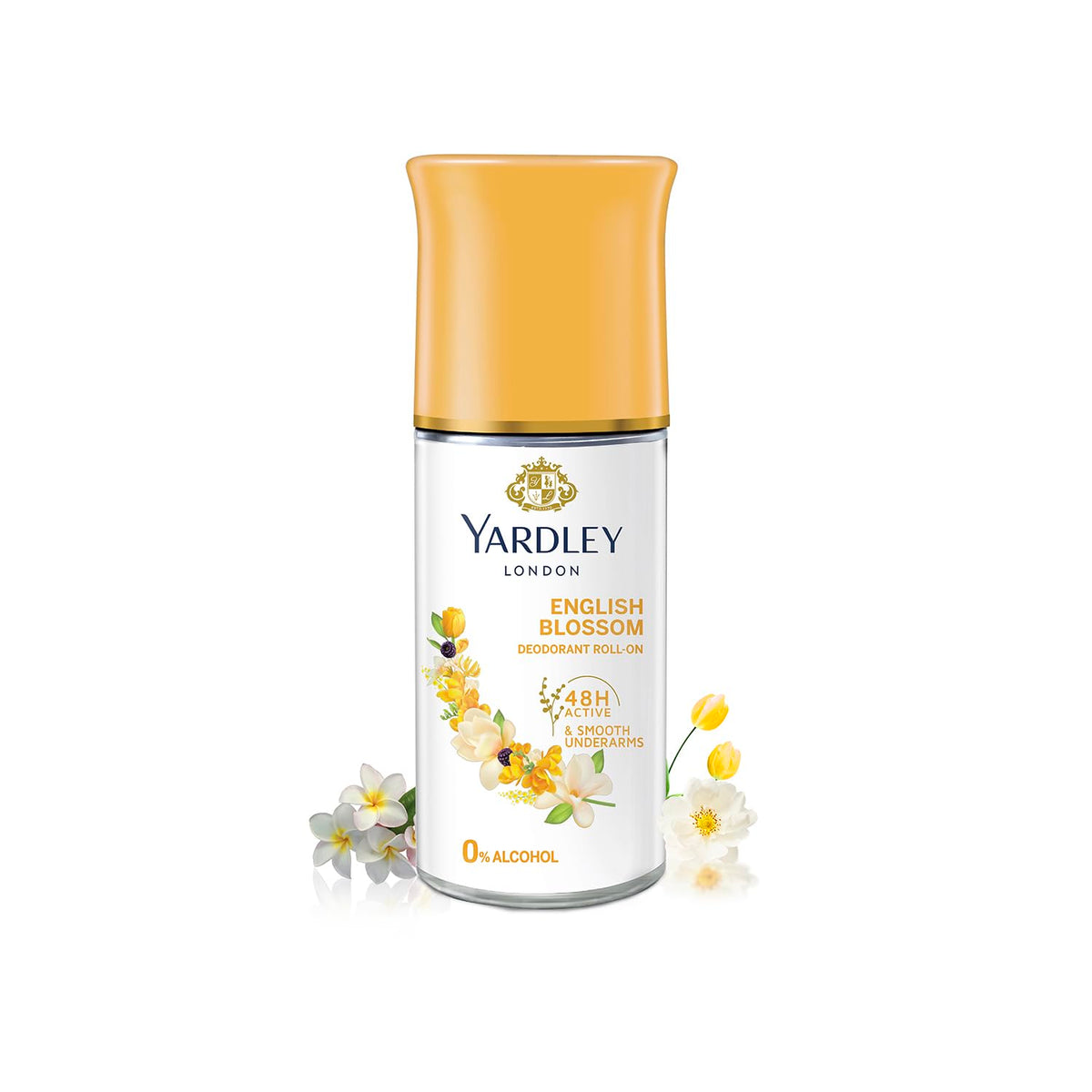 Yardley London English Blossom | Underarm Deodorant Roll On| With Licorirce Extract & Floral Extracts | Smooth & Eventoned Underarms | 72 H Long Lasting Floral