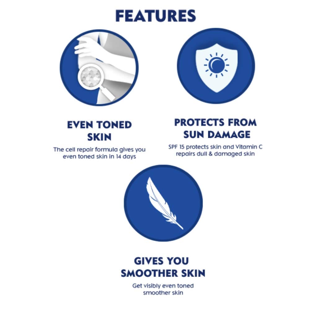 NIVEA - Body Lotion Natural Glow, Cell Repair, Spf 15 & 50X Vitamin C (400mL)