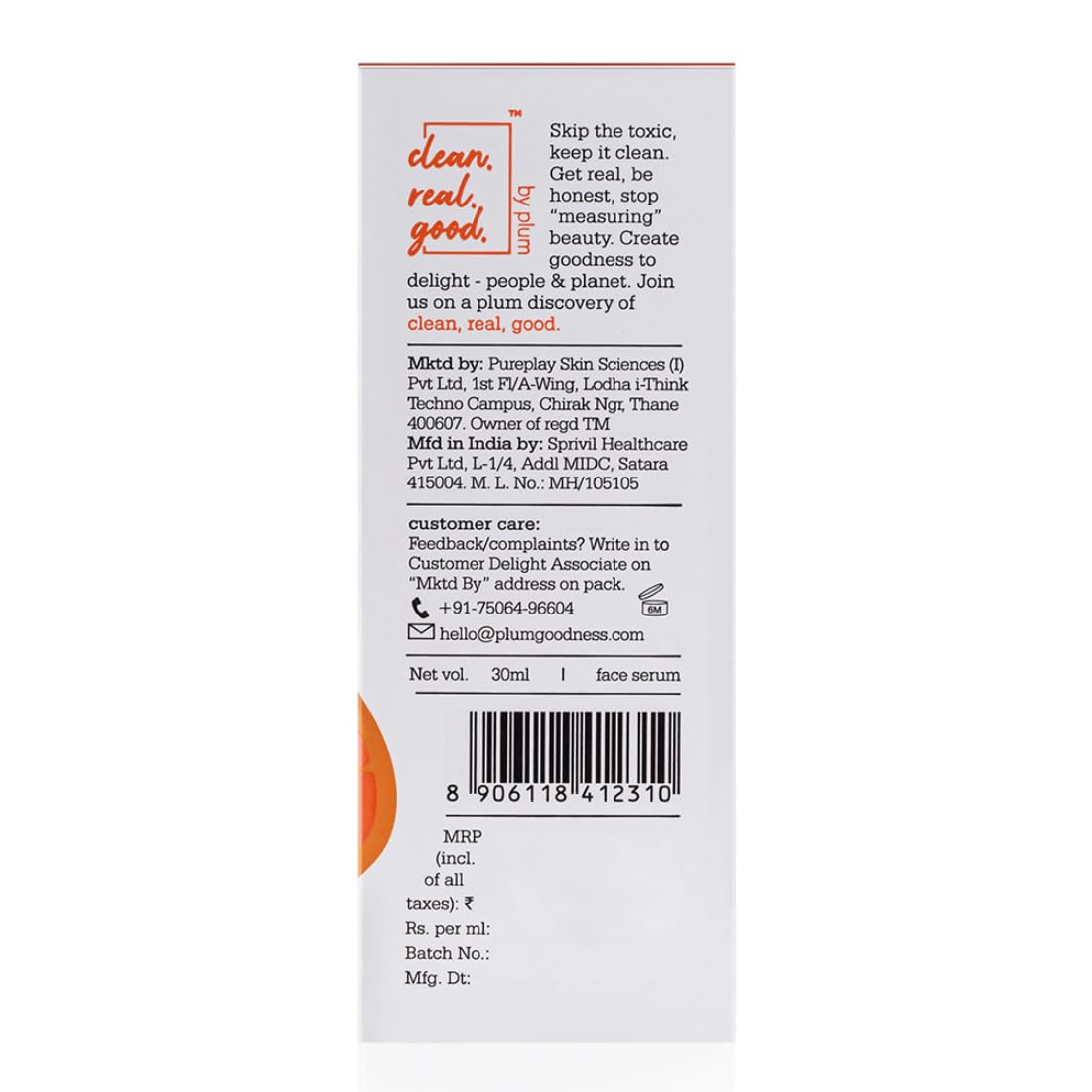 Plum 15% Vitamin C Serum for Glowing Skin | for Oily, Dry & Combination Skin | Reduce Pigmentation & Dark Spot |with Mandarin | Non-Irritating, Hydrating & Soot