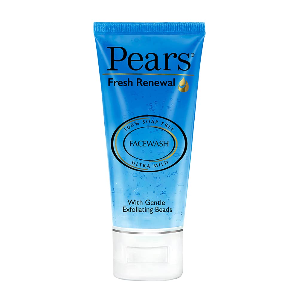 Pears Fresh Renewal Gentle Ultra Mild Daily Cleansing Facewash|| Exfoliates Skin Leaving Cooling Effect|| Balances PH|| 100% Soap Free|| 60 g 60 g (Pack of 1)