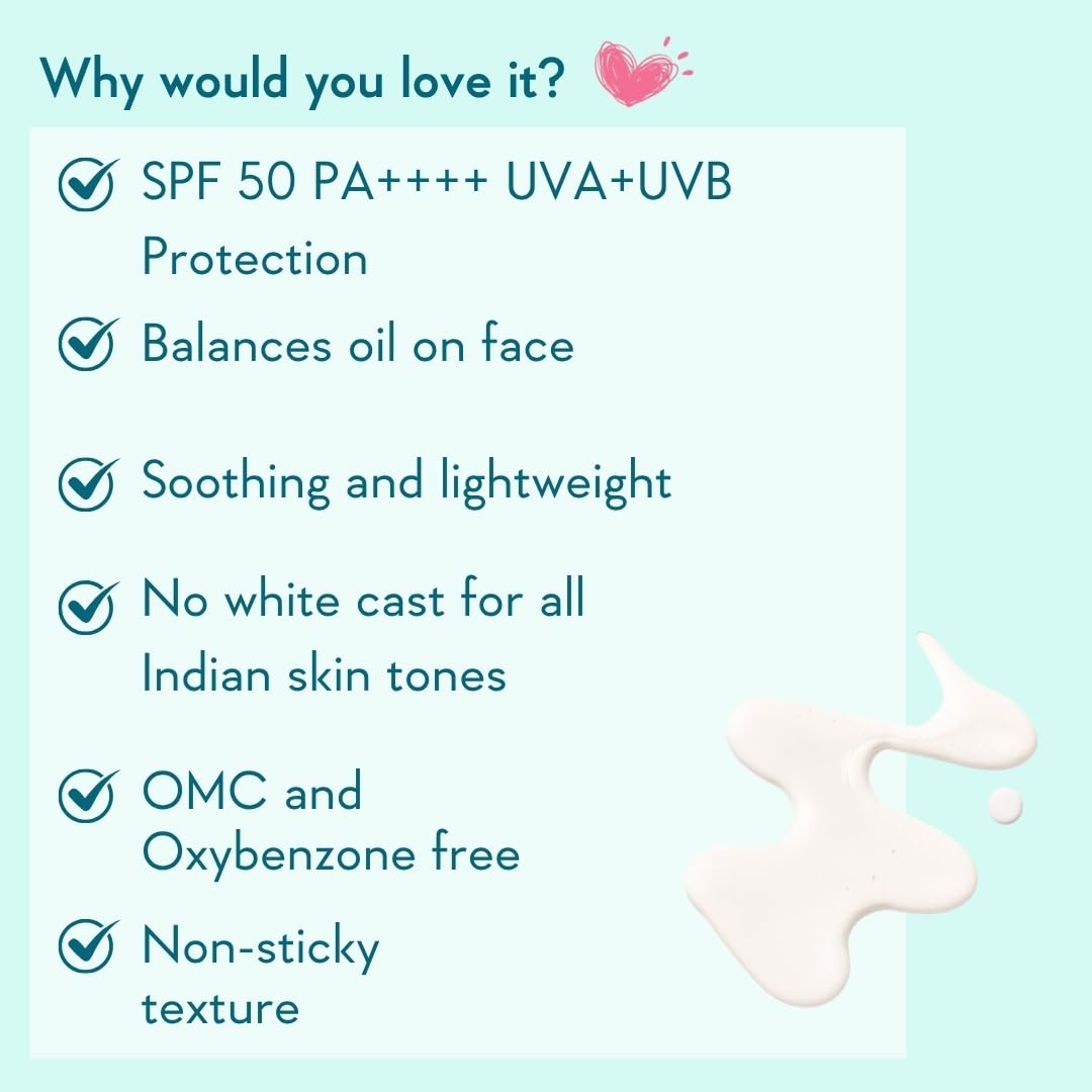 WishCare Niacinamide Oil Balance Fluid Sunscreen SPF 50 PA++++ In-Vivo Tested | 8Hrs+ SPF Protection | Lightweight, Matte & No White Cast | Photostable Sunscreen SPF 50 For Oily Skin, Sensitive, Dry & Combination Skin | For Women & Men | 50 ml