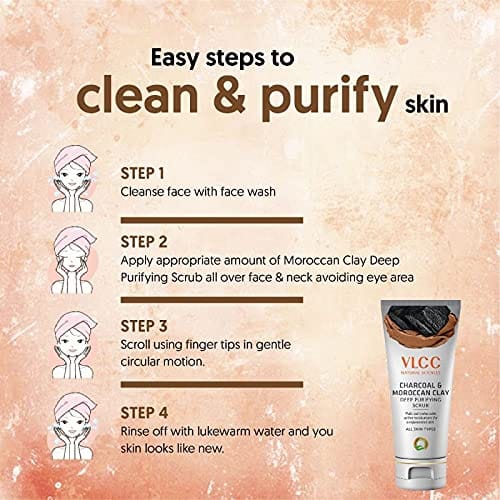 VLCC - Charcoal & Moroccan Clay Deep Purifying Scrub (90gm)