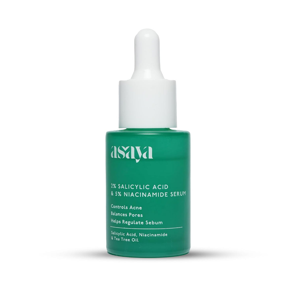 Asaya 2% Salicylic Acid Face Serum | 5% Niacinamide & Tea Tree Oil | Reduces Acne, Blackheads & Whiteheads | Unclogs Pores & Regulates Sebum | Fights Active Bre