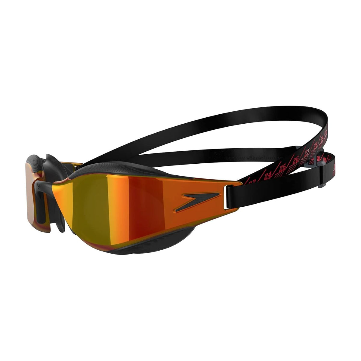 Speedo Unisex Adult Fastskin Hyper Elite Hydroscopic Curved Mirror Lens Swim Goggles - Black & Gold (Black Gold) clear