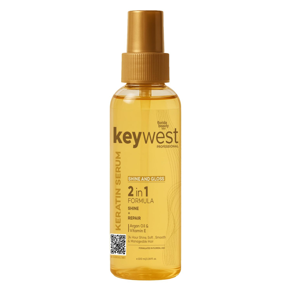 Keywest Professional Shine & Gloss Hair Serum for Women Men Dry Frizzy Hair, 100ml | 2in1 Formula Shine + Repair | Enriched with Argan Oil, Walnut Oil & Vitamin