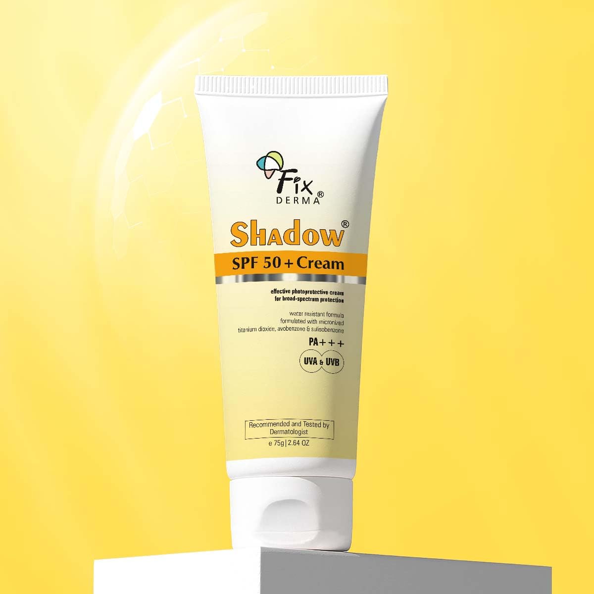Fixderma Shadow Sunscreen SPF 50+ Cream PA+++ Dry Skin For Body & Face Broad Spectrum Sunscreen For UVA & UVB Protection Non Greasy & Water Resistant-75gm (Pack
