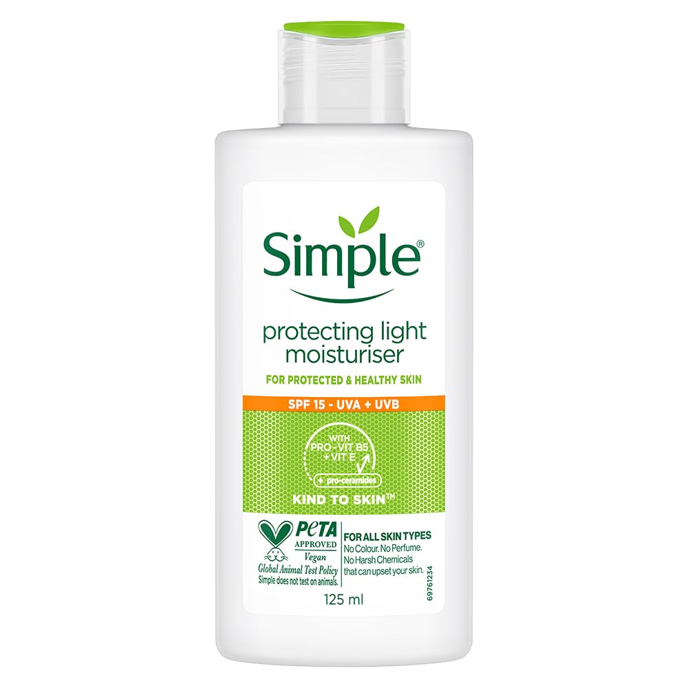 Simple Kind To Skin Protecting Light Moisturiser 125 ml | SPF 15- UVA+UVB | For Protected & Healthy Skin | For All Skin Types
