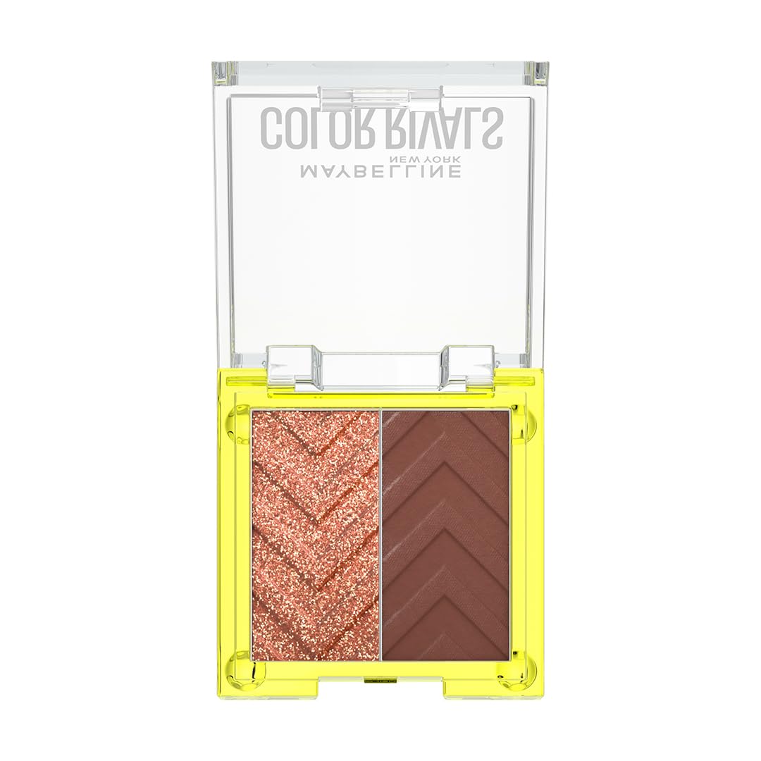 Maybelline New York Color Rivals Pigmented Eyeshadow Palette, Long lasting, Sweatproof, Waterproof, Matte, Shimmer : Spicy x Suave, 3g