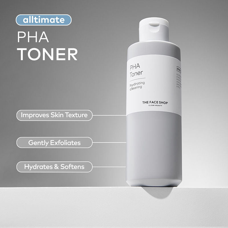 The Face Shop PHA Toner with Hyaluronic Acid – Liquid Exfoliant & Hydrates Skin to Improve Texture (200ml)