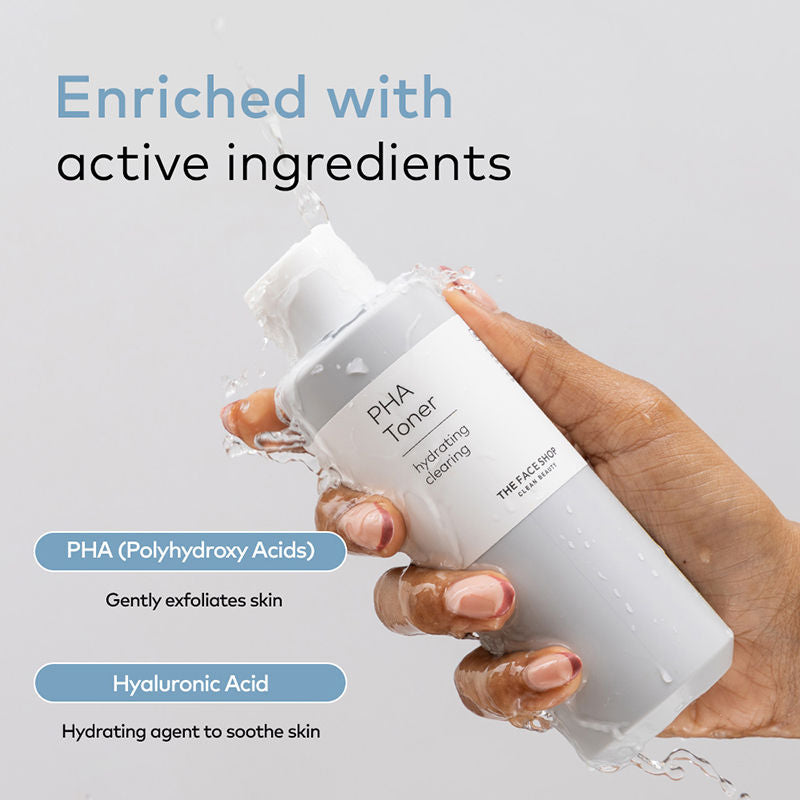 The Face Shop PHA Toner with Hyaluronic Acid – Liquid Exfoliant & Hydrates Skin to Improve Texture (200ml)