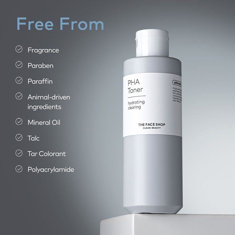 The Face Shop PHA Toner with Hyaluronic Acid – Liquid Exfoliant & Hydrates Skin to Improve Texture (200ml)