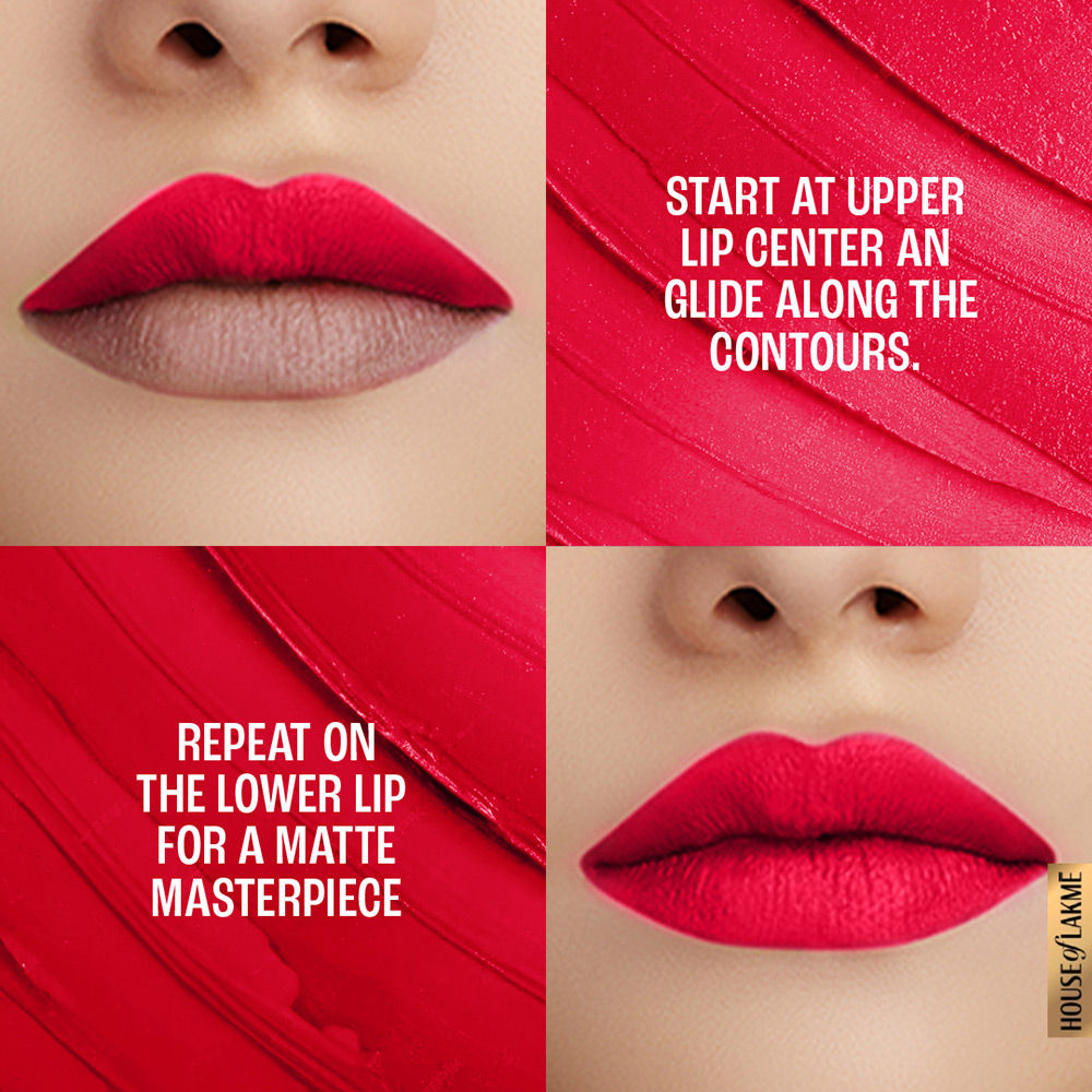 Lakme 9 To 5 Powerplay Priming Matte Lipstick For 16Hr Intense Matte , Red Coat