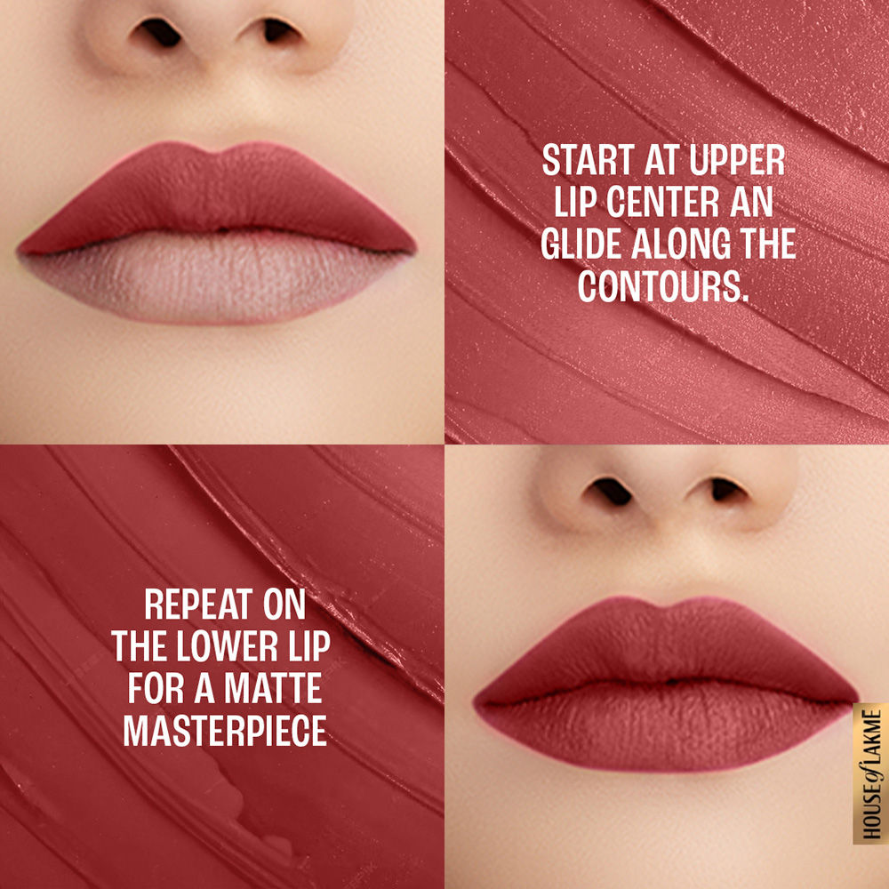 Lakme 9 To 5 Powerplay Priming Matte Lipstick For 16Hr Intense Matte , Roseatte Red