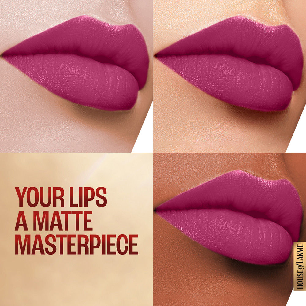 Lakme 9 To 5 Powerplay Priming Matte Lipstick For 16Hr Intense Matte , Plum Pick