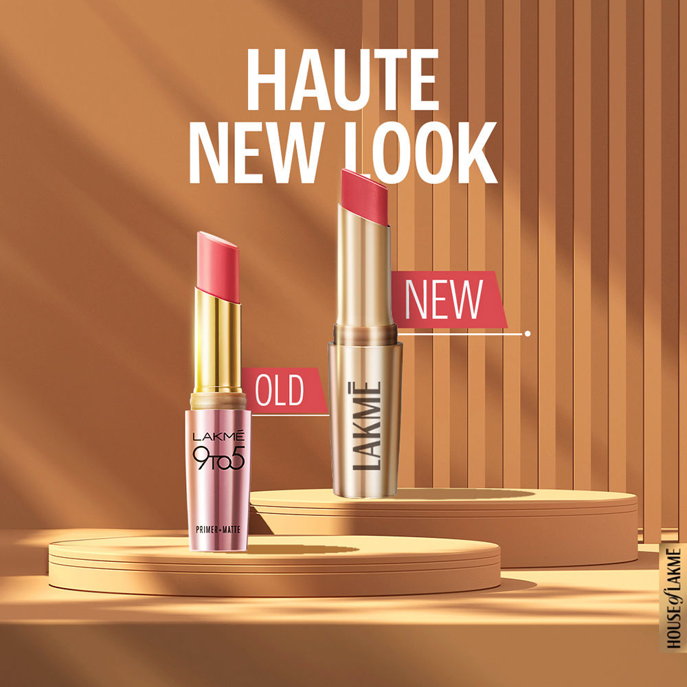 Lakme 9 To 5 Powerplay Priming Matte Lipstick For 16Hr Intense Matte , Caramel Latte