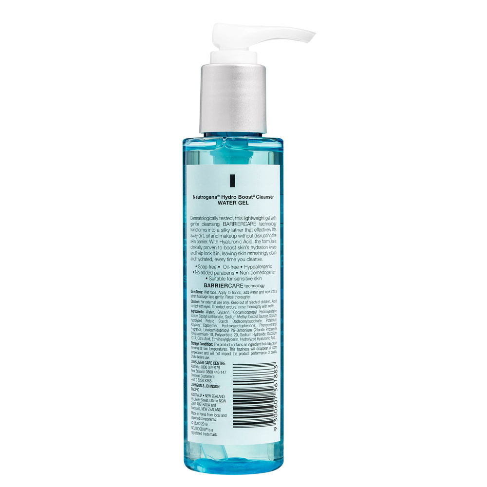 Neutrogena Hydro Boost Cleanser Water Gel Face Wash with Hyaluronic Acid for Normal & Sensitive Skin (145ml)