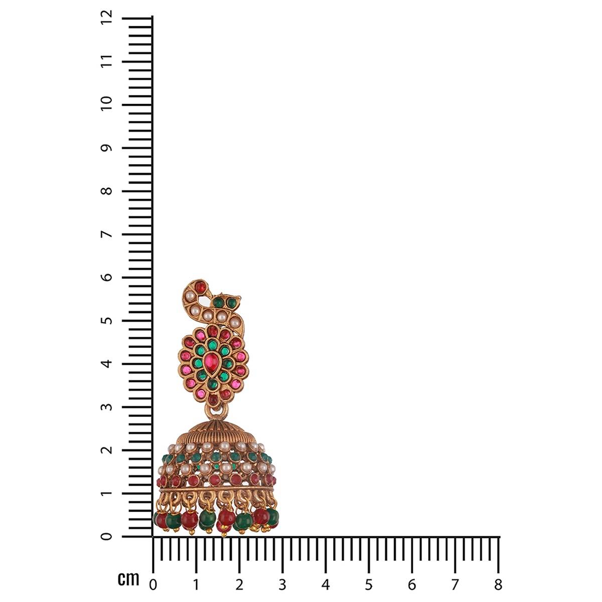 Aatmana Gold-Plated Peacock Shaped Contemporary Jhumkas