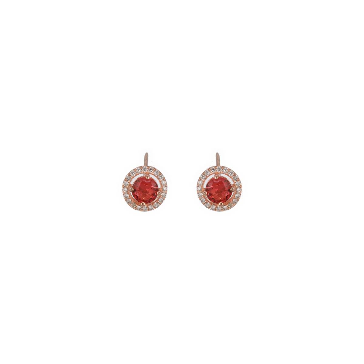 Aatmana Rose Gold-Plated Red AD Stone-Studded Pendent Set