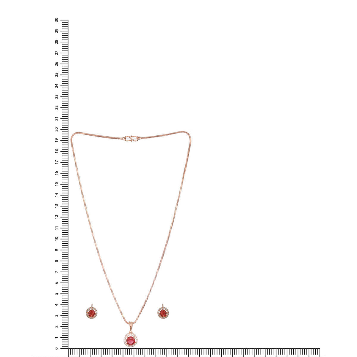 Aatmana Rose Gold-Plated Red AD Stone-Studded Pendent Set
