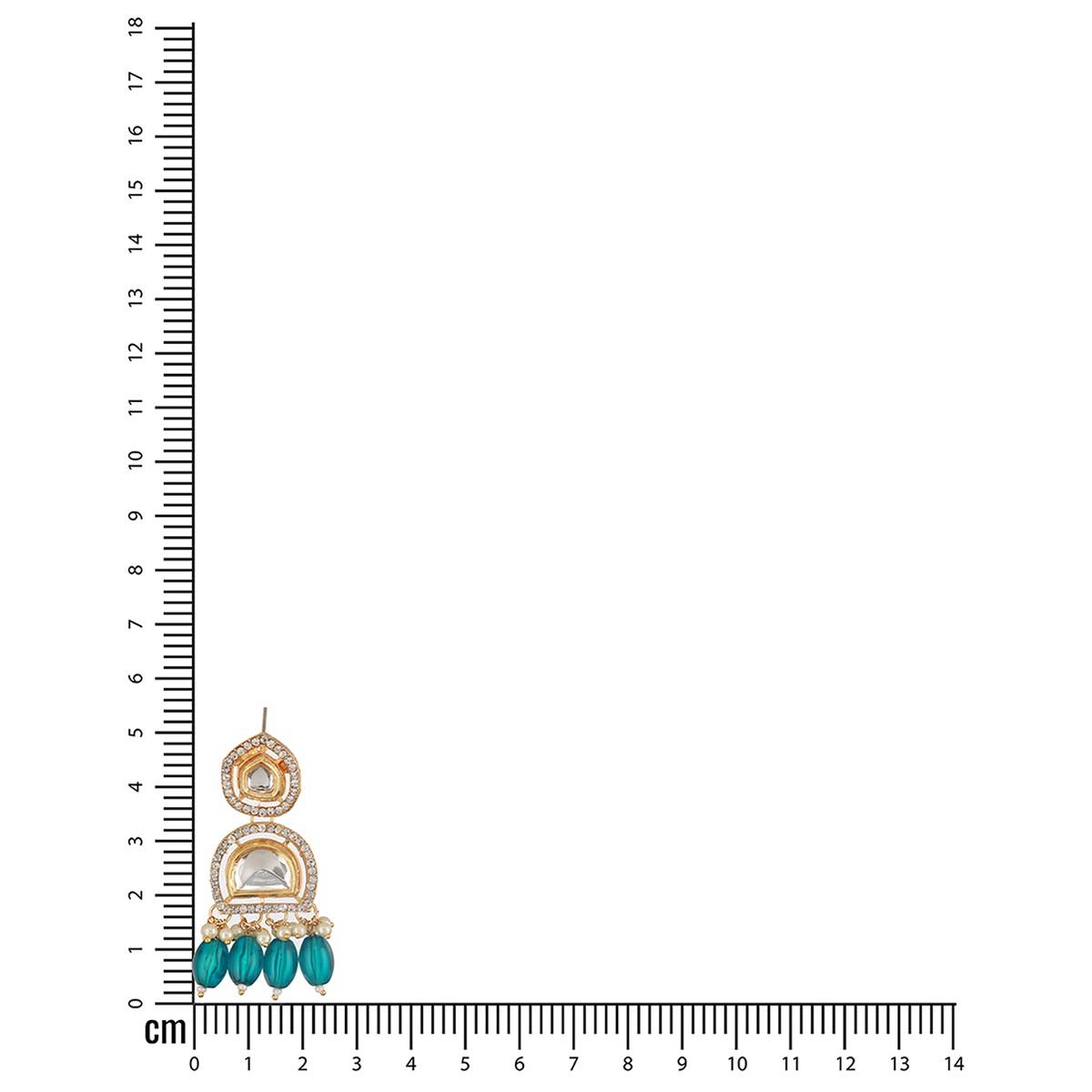 Aatmana Gold-Plated Kundan & CZ Studded Drop Earrings