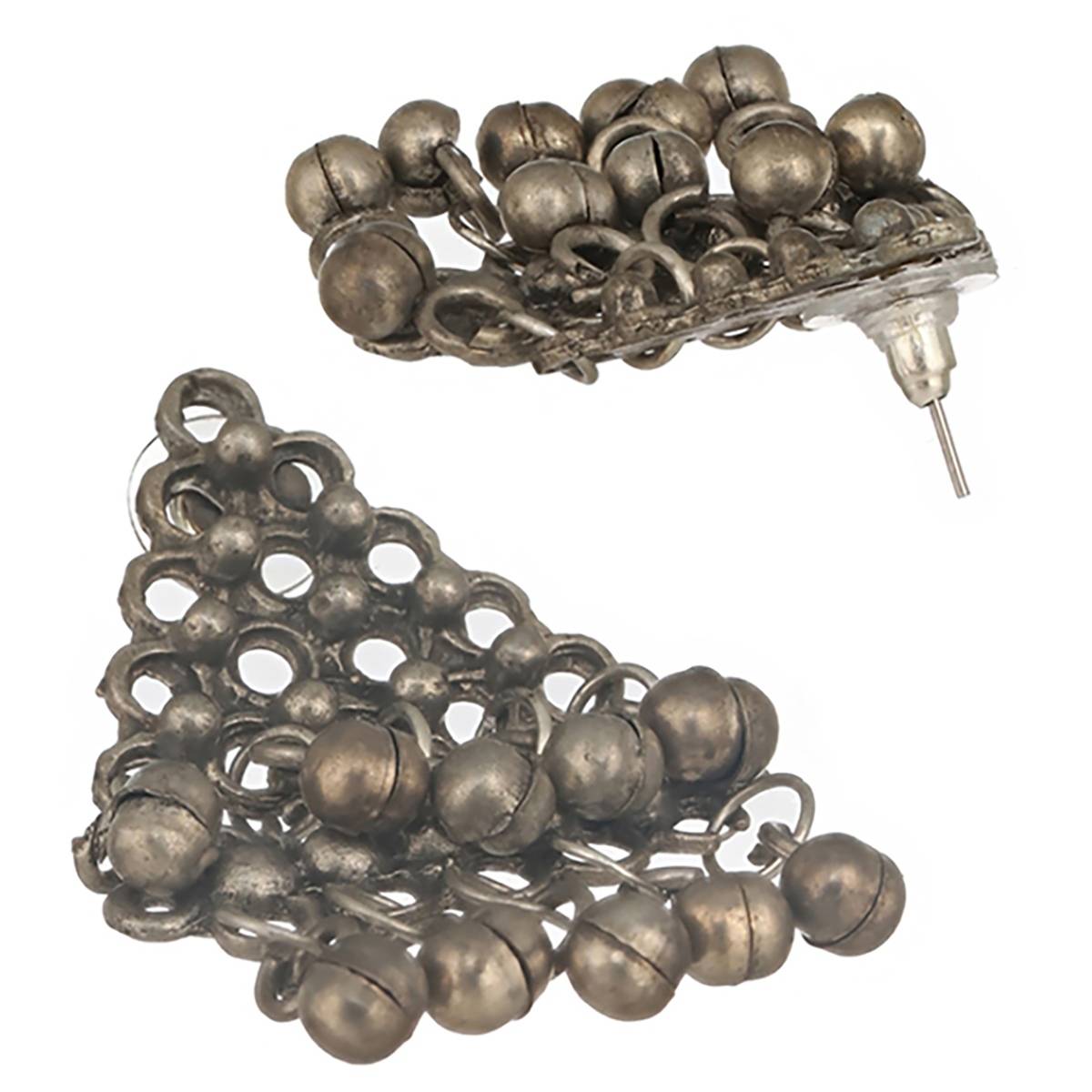 Aatmana Silver-Plated & Beaded Oxidized Floral Choker Jewellery Set
