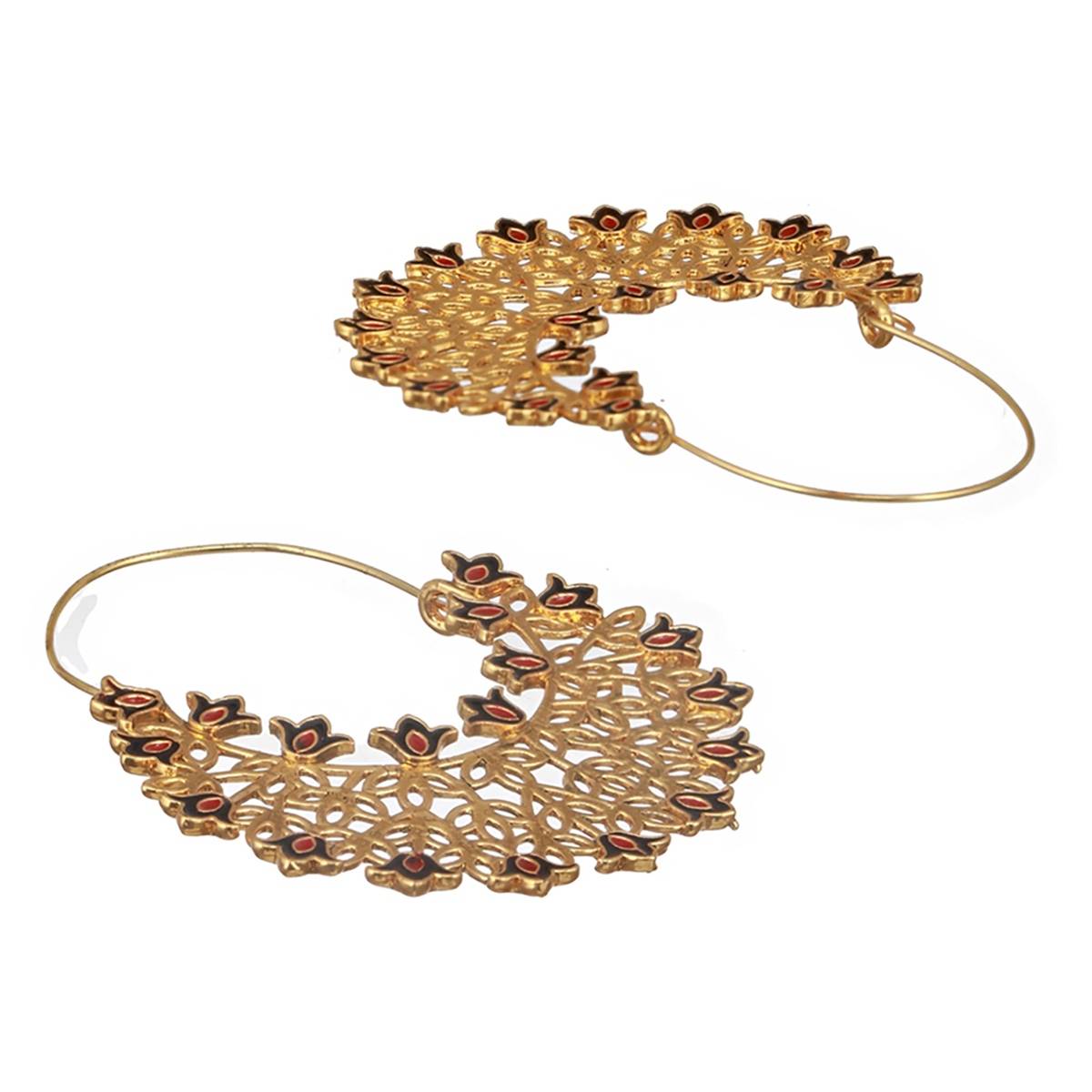 Aatmana Gold-Plated Faux Pearl Beaded Layered Enamelled Long Jewellery Set