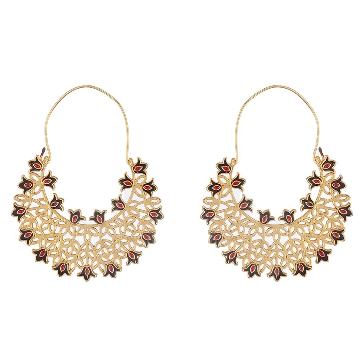 Aatmana Gold-Plated Faux Pearl Beaded Layered Enamelled Long Jewellery Set