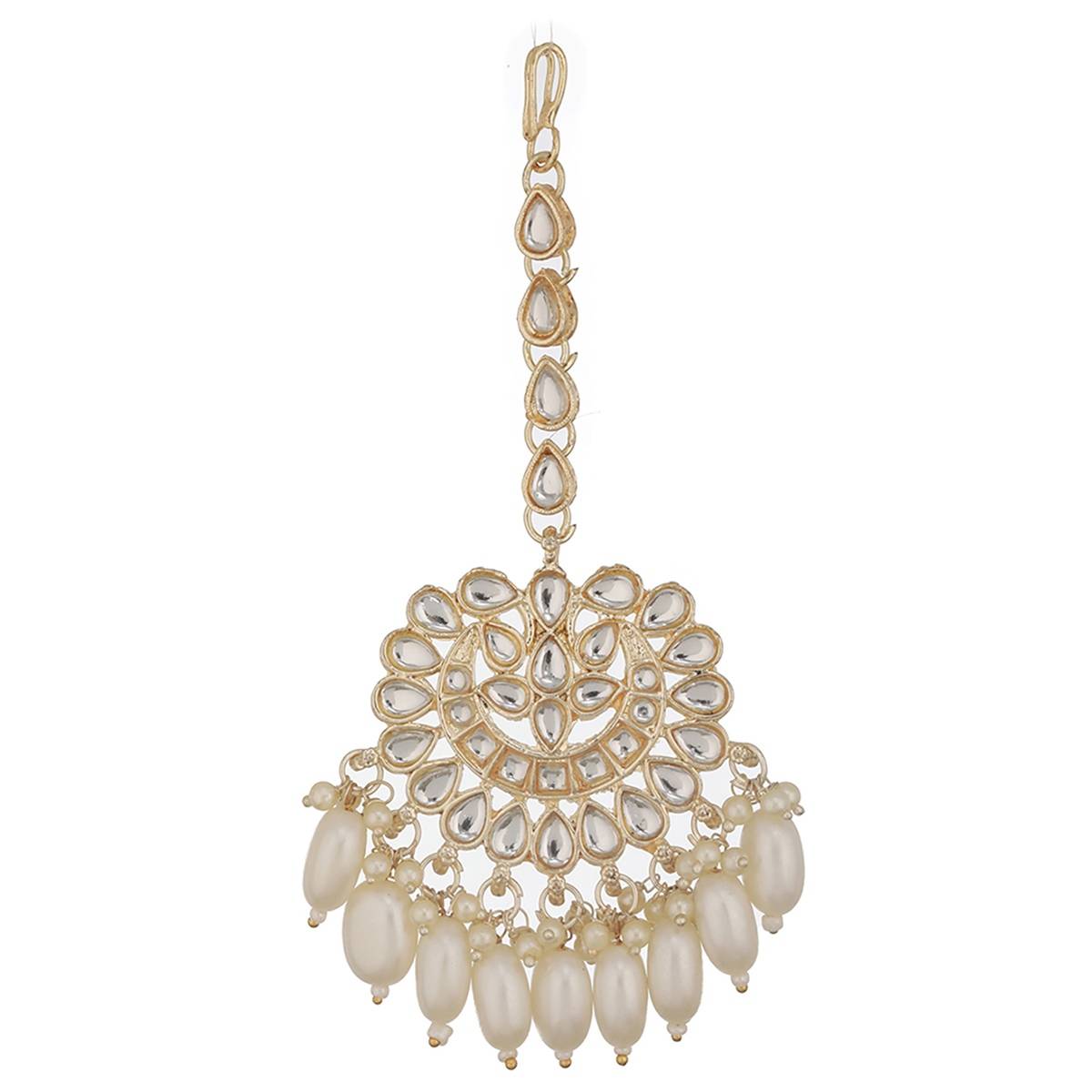 Aatmana Gold-Plated Kundan-Studded & Artificial Pearl Beaded Jewellery Set · One Size