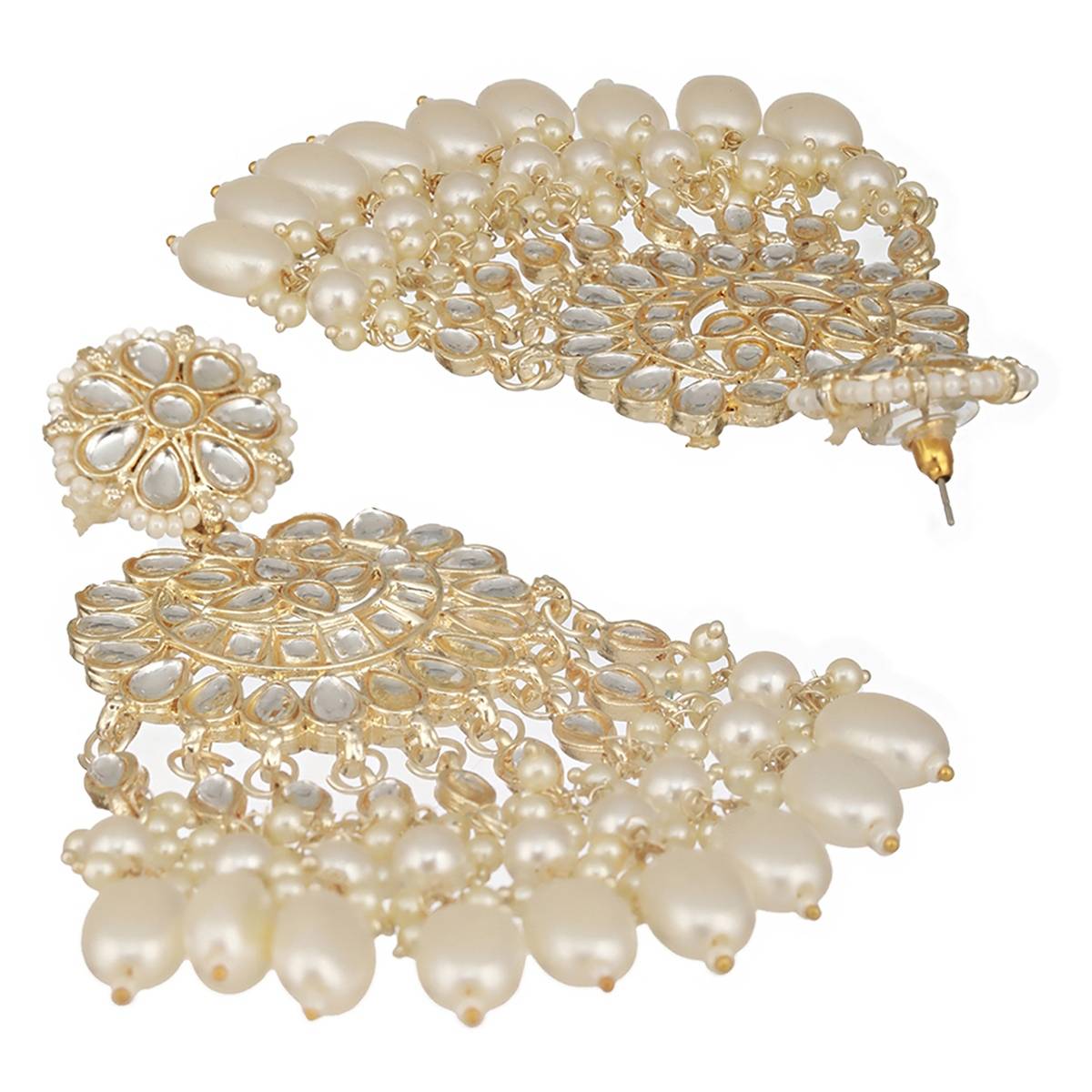Aatmana Gold-Plated Kundan-Studded & Artificial Pearl Beaded Jewellery Set · One Size
