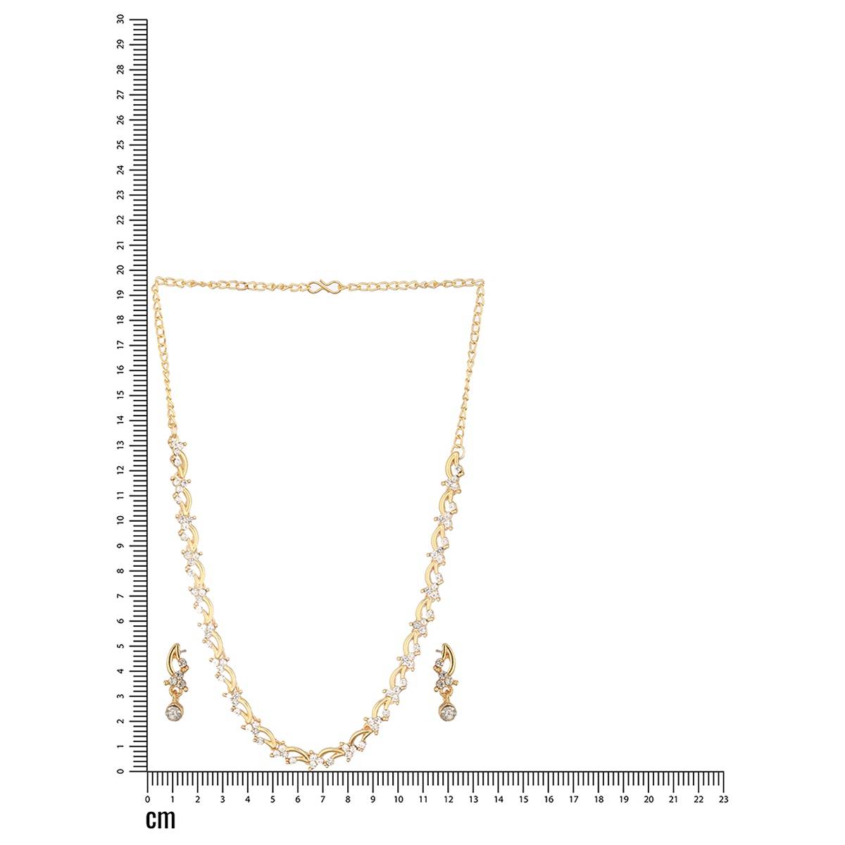 Aatmana Set of 2 Rosegold & Silver Plated CZ Studded Jewellery Set