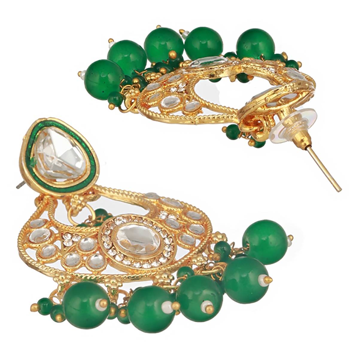 Aatmana Gold-Plated Kundan-Studded & Beaded Handcrafted Jewellery Set with Maangtikka · One Size