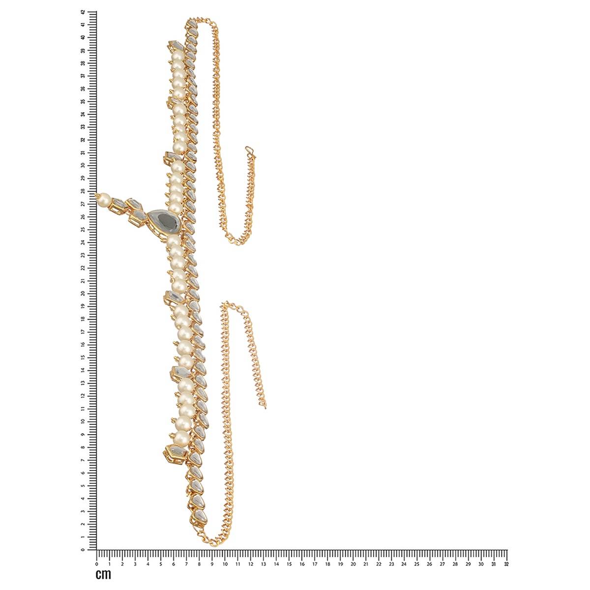 Aatmana Gold-Plated Kundan Studded & Beaded Bridal Kamarbandh Waist Chain · One Size