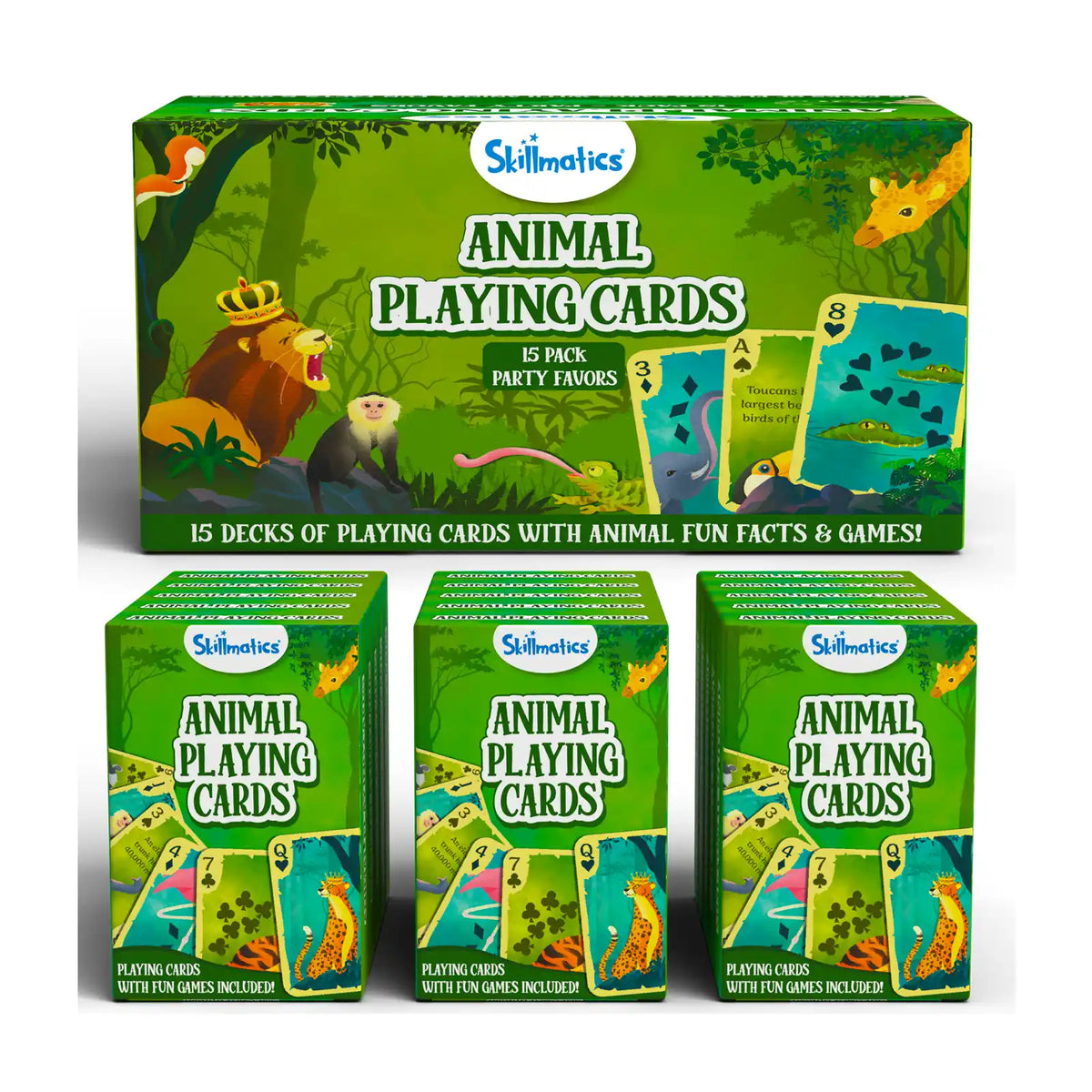 Skillmatics Animal Playing Cards | 15 Packs Playing Cards Set (ages 4-7)