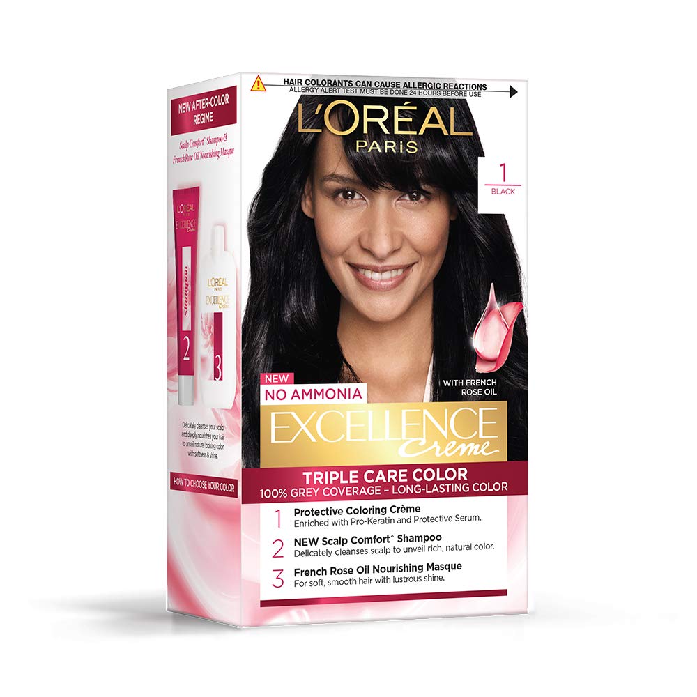 LOREAL PARIS CASTING HAIR COLOR Loreal Paris Excellence Creme Tripe Care Color 1 Black 100g+72ml