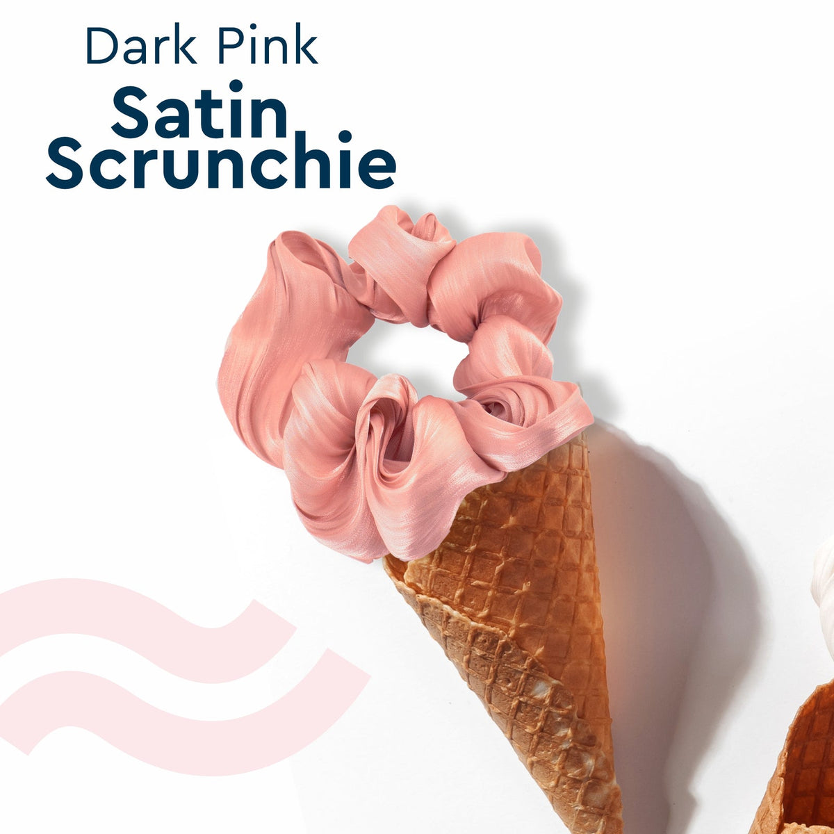 Groom Town PVT. LTD Dark Pink Satin Scrunchie