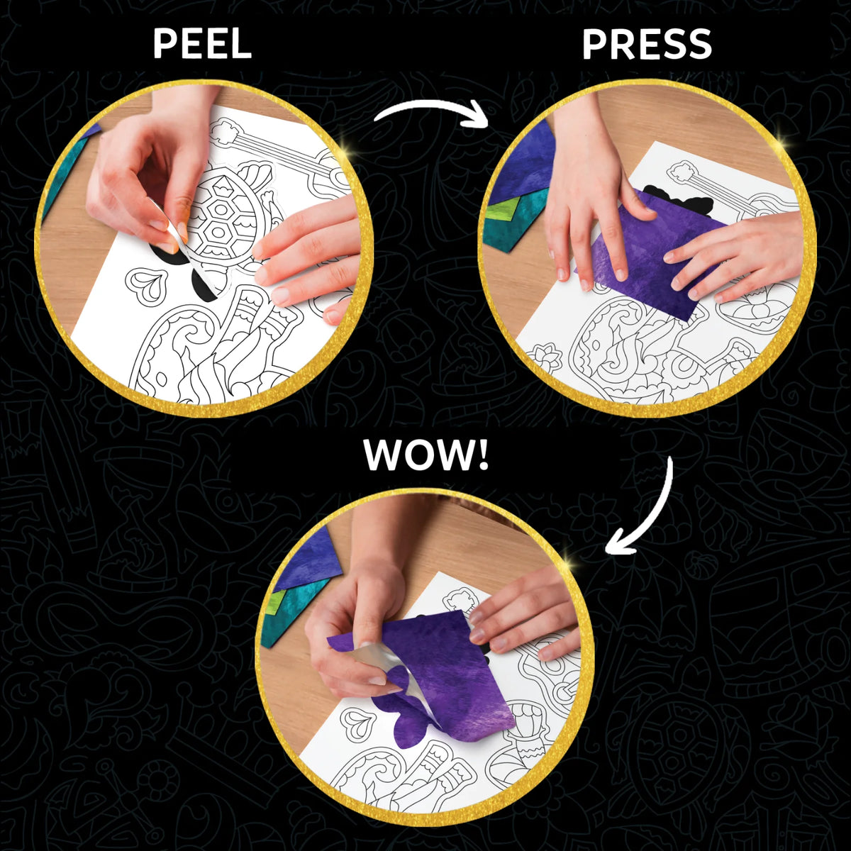 Skillmatics Foil Fun Pretty Patterns | No Mess Art Kit (Ages 7+)