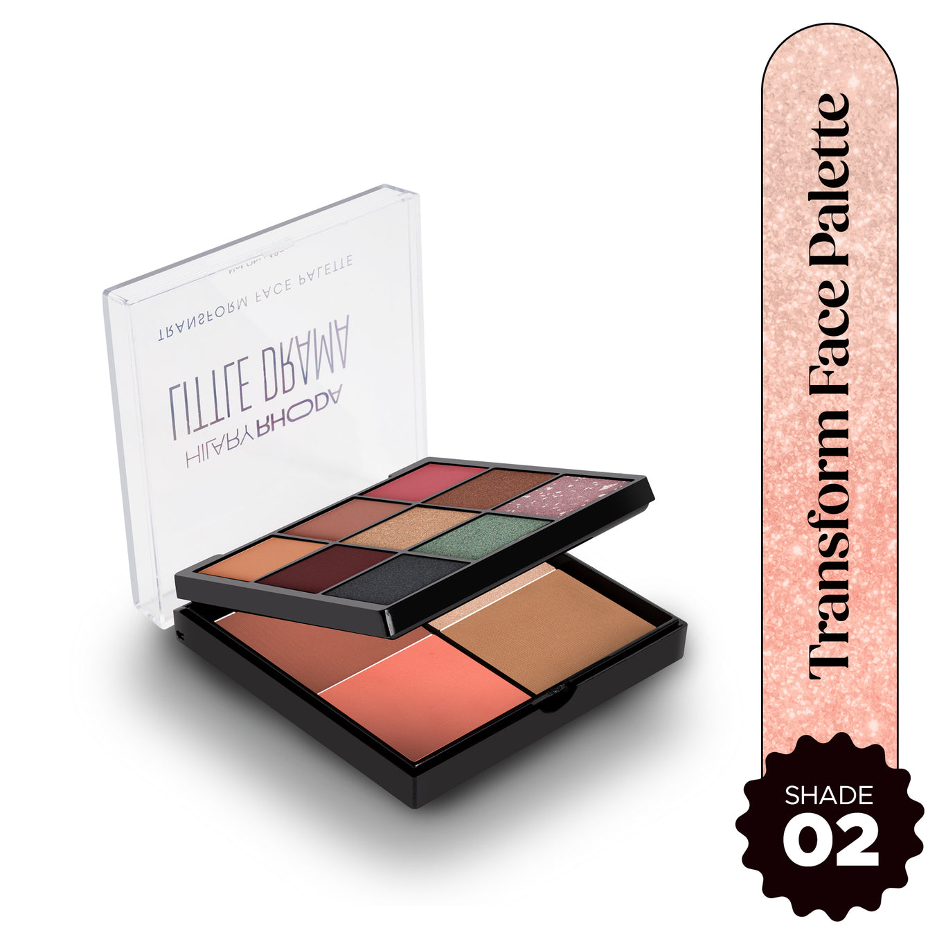 Transform Face Palette 9 Eyeshadows | 2 Blushes | Highlighter | Contour | Travel-Friendly | Highly Pigmented | Long Lasting | Blends Easily | All-in-One Kit   Color: Little Drama 02